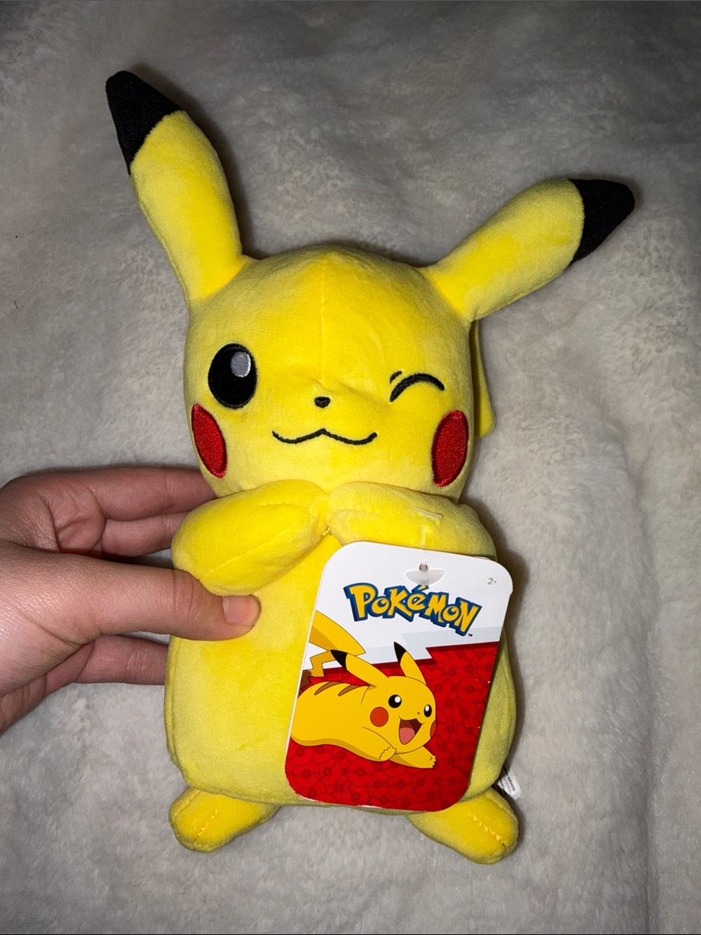 Nintendo Yellow Pikachu Plush with Black and Red Accents